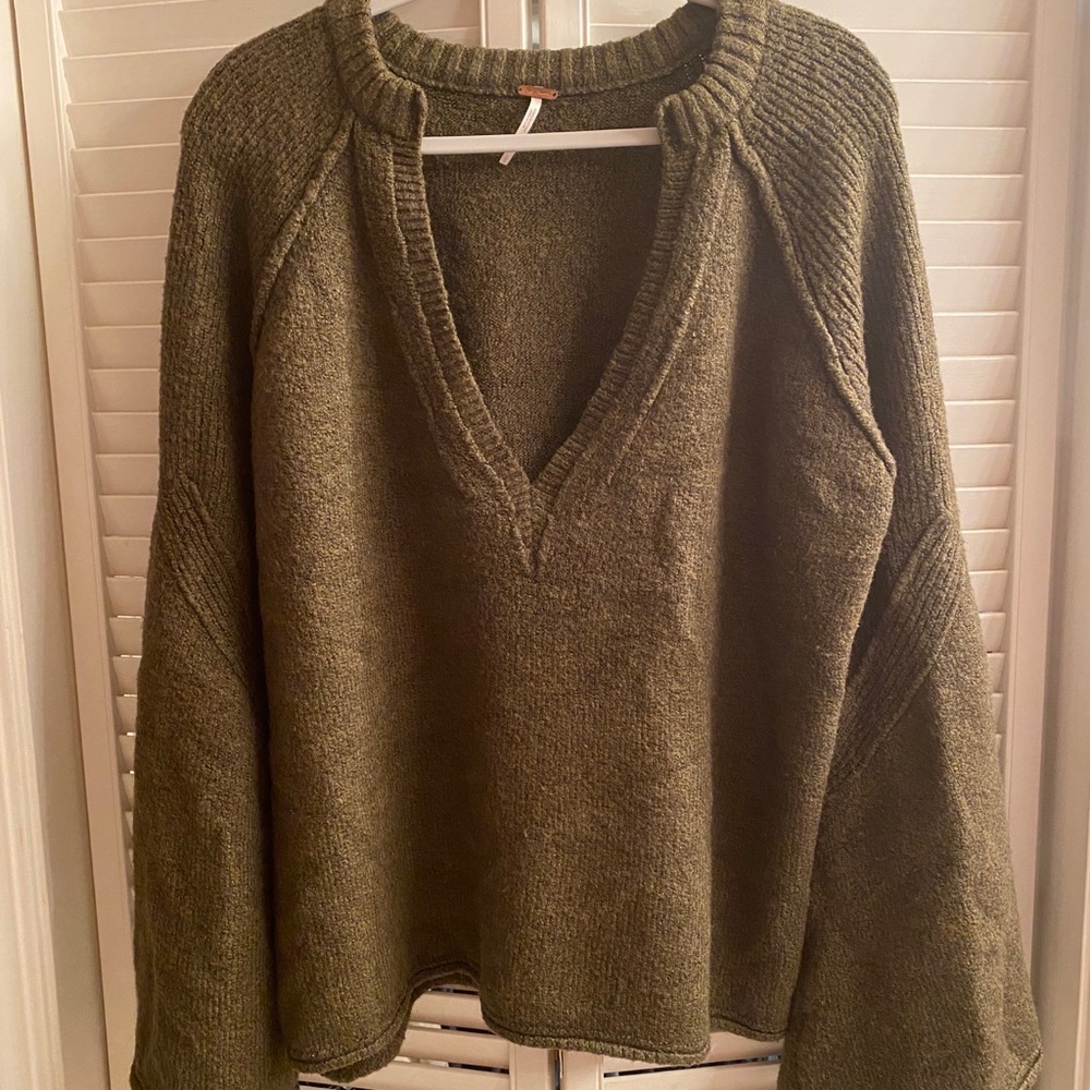 Free People Wool Sweater - Bell Sleeve
